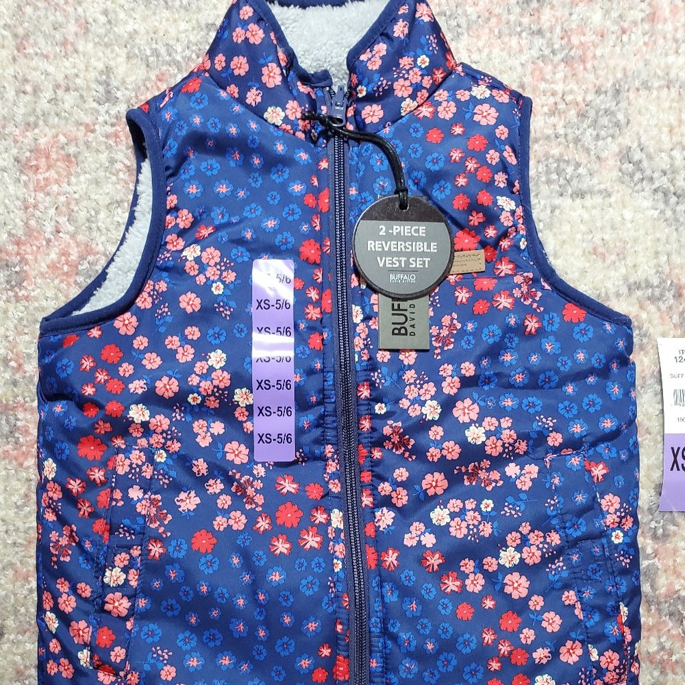 Buffalo David Bitton Reversible Puffer Vest XS 5-6
